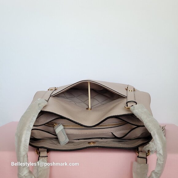 MICHAEL KORS Carrie Pebbled Leather Large Shoulder Tote- Soft Pink color⭐ - Picture 10 of 16